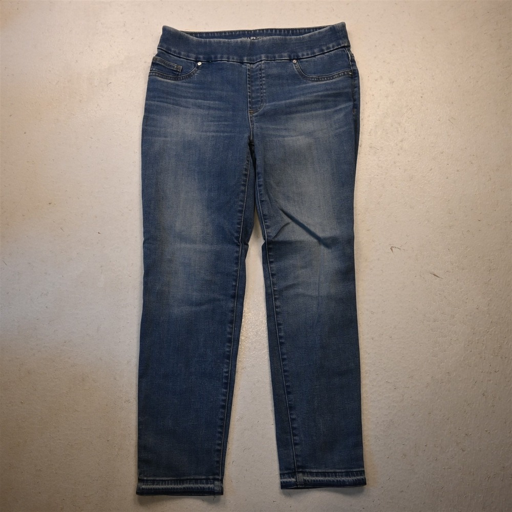 Chicos 4 Mid Rise Pull On Jegging Ankle Light Stretch Denim Womens Jeans